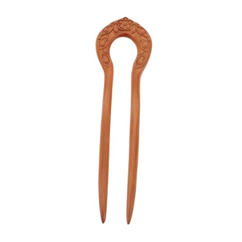 Healvian U-förmige Vintage Haarforke aus Pfirsichholz Chinesischer Antiker Stil Rutschfester Haarnadel für Damen Leichter Haarschmuck für Elegante Duttfrisuren bei Alltag und Festen von Healvian
