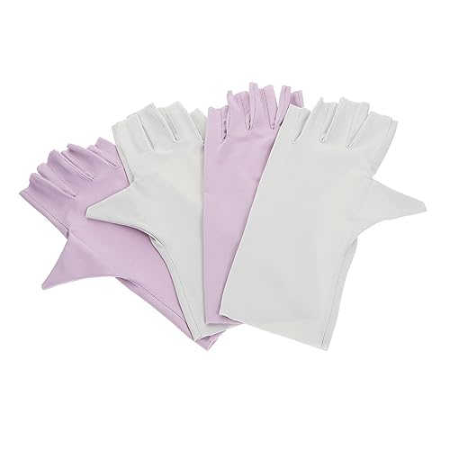 Healvian 2paare Nagel-anti-uv-handschuhe Uv-schutzhandschuhe Sonnenschutz Fingerlose Handschuhe Für Maniküre von Healvian