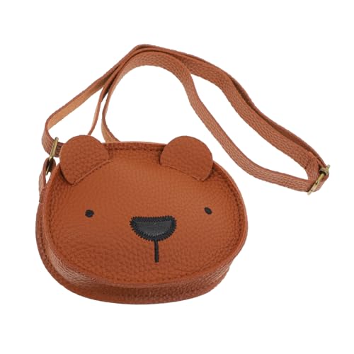 Healvian Umhängetasche Bär form PU Material Robust mit Reißverschluss und Verstellbarem Gurt Niedliche Kleine Einzel schultertasche für Jungen und Mädchen Alltagstasche von Healvian