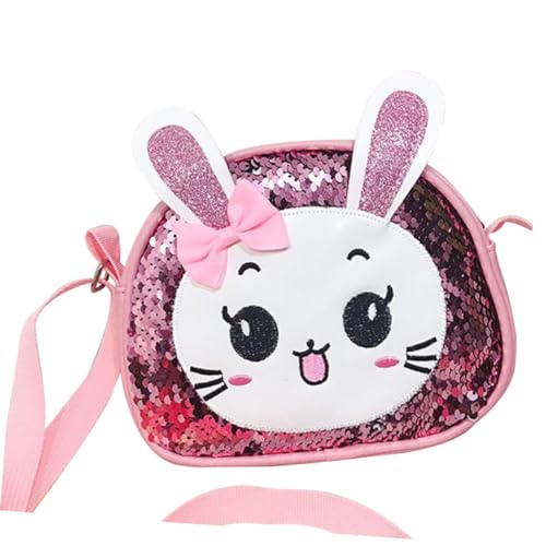 Healvian Umhängetasche Kaninchen Design Schultertasche für Mädchen Modische Kompakte Crossbody Tasche Vielseitig Einsetzbar für Schule Freizeit für Kleinkinder Rosa von Healvian