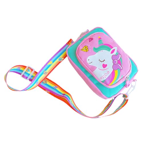 Healvian Einhorn-Muster Umhängetasche Für Mädchen Handtasche Mit Einhorn-Design Multifunktionale Geldbörse Als Schultertasche Und Umhängetasche Für Kleine Mädchen von Healvian
