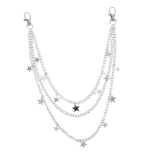 Healvian Unisex Multi Layer Jeans Pants Chain mit Einzigartigem Sternanhänger Trendiger Hip Hop Gürtel für Damen und Herren Langlebiges Accessoire für Alltag und Freizeit von Healvian