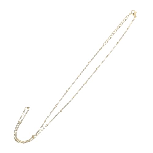 Healvian Vergoldete Damen Kette mit Kleinen Runden Perlen Zarte Kurze Halskette Choker Minimalistisches Schlüsselbein accessoire Hautfreundlich und Vielseitig für Alltag und Festtage von Healvian