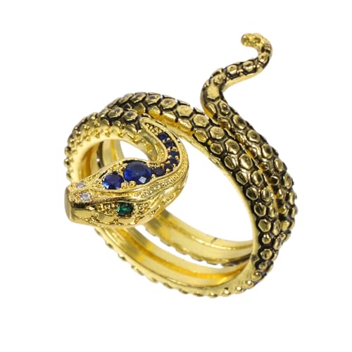 Healvian Versatile Schlangenring Damen Herren Kreativer Fingerring Mode Schmuck Material Unisex Verstellbar Trendiger Indexring von Healvian