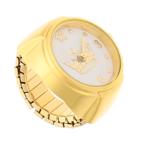 Healvian Verschleißfeste Fingeruhr für Damen und Herren Tragbare Ringuhr Dekorative Uhrenring für Partys Präzise Zeitmessung Robustes Material von Healvian