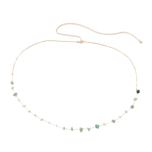 Healvian Verstellbare Bikini Bauchkette aus Kupfer mit Kieselsteinverzierung Goldfarbene Körperkette für Mädchen Strand und Party Accessoire Stilvolle Taillenkette für Sommer und von Healvian