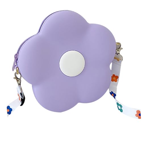 Healvian Verstellbare Schultertasche Damen Kleine Silikon Blumen Umhängetasche Leicht Kompakt Für Alltag Reise Coin Purse Storage Bag von Healvian