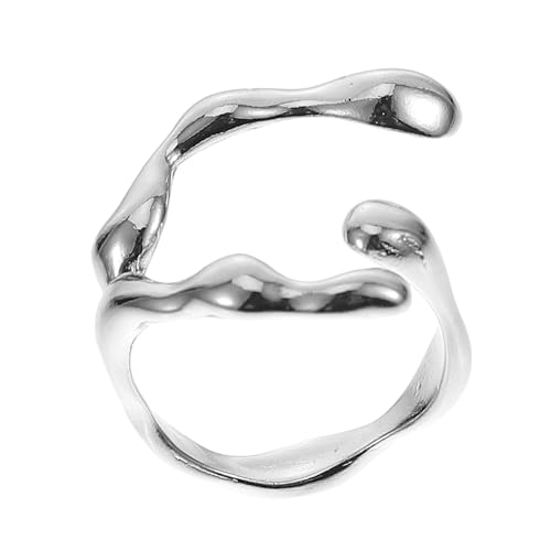 Healvian Verstellbarer Silberring Mit Offenem Ende Für Frauen Und Männer Vintage Persönlichkeitsring Für Tägliches Tragen Hochzeiten Oder Geschenke von Healvian