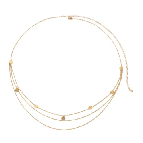 Healvian Verstellbare Taillenkette aus Metall mit Zarten Pailletten Bauchkette als Body Jewelry für Frauen Modischer Bikini Schmuck Geeignet für Strand Party und Alltag von Healvian