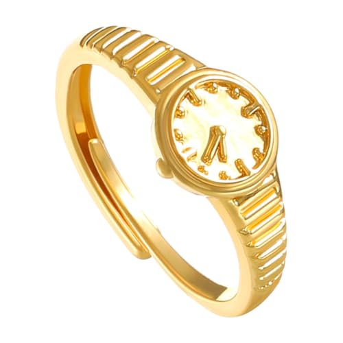 Healvian Verstellbarer Damenring Metallring Kreativer Fingerring Elegant Einfacher Schmuck Für Frauen Perfektes Für Freundin Alltagsschmuck von Healvian
