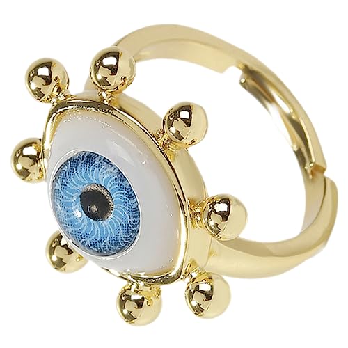 Healvian Verstellbarer Damenring mit Augen Robuster Hautfreundlich Modischer Fingerring für Teenager und Mädchen Langlebiger Schmuck als Geschenkidee von Healvian
