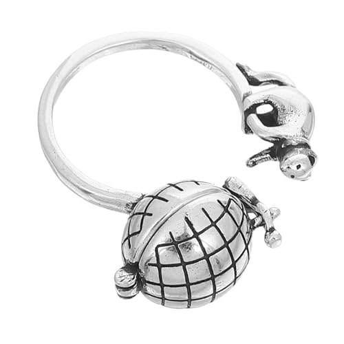 Healvian Verstellbarer Finger Ring für Ätherische Öle Tragbares Schmuckstück für Frauen mit Austauschbarem Duftball und Filigranem Design Healvian Verstellbarer Finger Ring für Ätherische Öle Tragbares Schmuckstück für Frauen mit Austauschbarem Duftball und Filigranem Design von Healvian