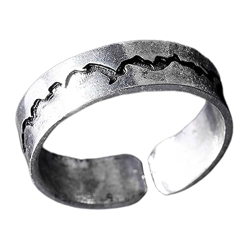 Healvian Verstellbarer Finger Ring mit Crack Design Stilvoller Kreativer Modeschmuck in Antik Silberner Blau Grün Geeignet für Damen Geburtstage und Besondere Anlässe von Healvian