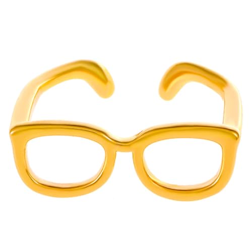 Healvian Verstellbarer Offener Brillenring Damen Schmuck Verstellbar Eleganter Statement Fingerring für Damen und Herren von Healvian