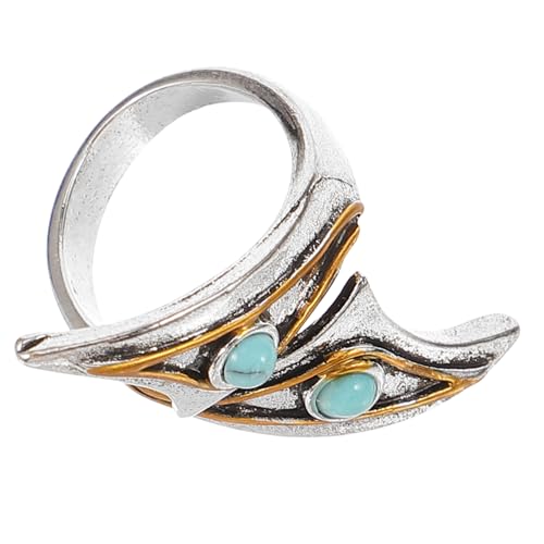 Healvian Verstellbarer Offener Ring Damen mit Blauem Türkis Eleganter Statement Fingerring für Teenager und Frauen Modischer Schmuck für Party und Alltag von Healvian