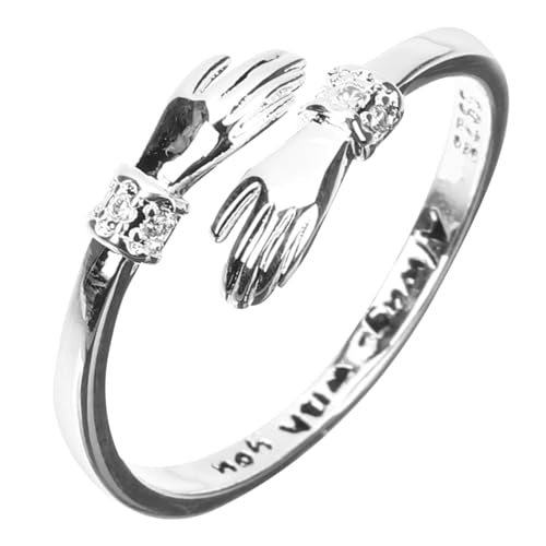 Healvian Verstellbarer Offener Umarmungsring aus Silber für Damen Einzigartiger Fingerring Leicht und zu Hochzeit Verlobung und Geburtstag Modisches Schmuckstück von Healvian