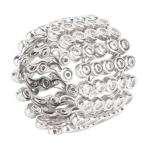 Healvian Verstellbarer Ring und Armband Damen Schmuck Silberarmreif Stretchy Finger Jewelry Transformierbarer Armreif Elegant Material von Healvian