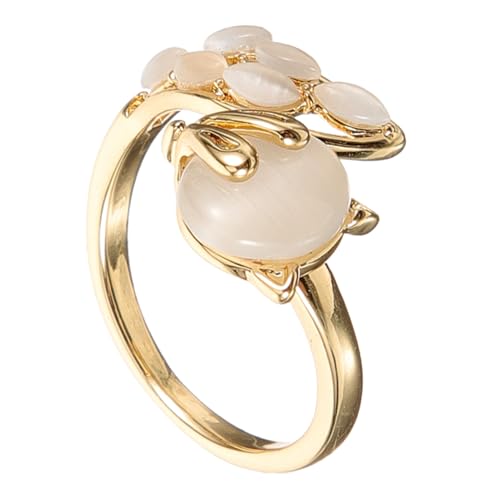 Healvian Strass Offener Ring Tier Damen Verstellbarer Fingerring Kostüm Kleidung Accessoire Hautfreundlich Langlebig von Healvian