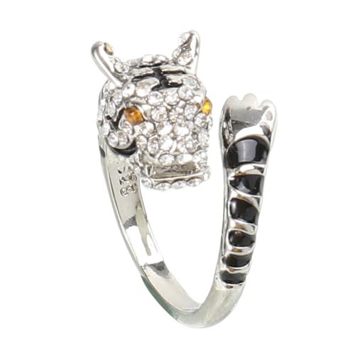 Healvian Verstellbarer Tierkreiszeichen Ring Silber für Damen und Herren Offener Animal Ring Kupfer Modisches Schmuckstück als zu Geburtstag Hochzeit von Healvian