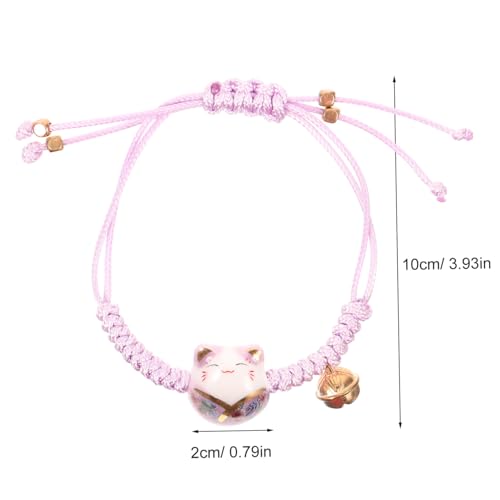 Healvian Verstellbares Katzen Armband Damen Perlenarmband mit Glückskatze Charm Handgefertigtes String Bracelet für Teenager und Frauen Modisches Geschenkaccessoire von Healvian