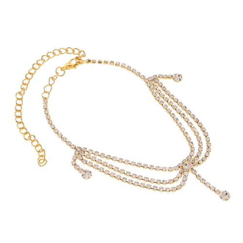 Healvian Verstellbares Metall Fußkettchen mit Funkelnden Strasssteinen Leichter Langlebiger Schmuck für Damen für Strandparty Urlaub und Vielseitige Sommeroutfits von Healvian