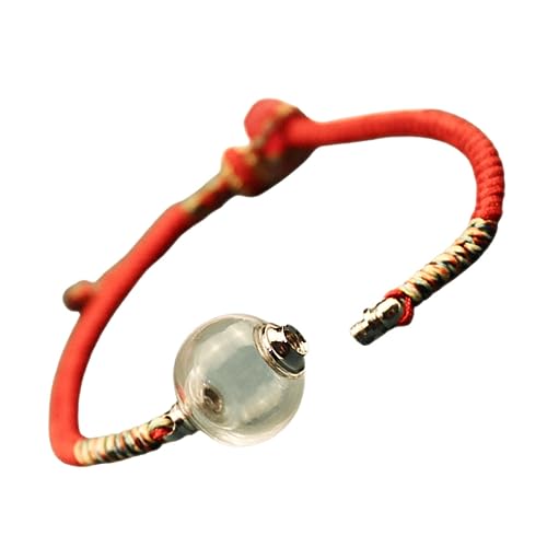 Healvian Verstellbares Rotes Perlenarmband mit Glasanhänger Handgefertigtes Chinesisches Flechtarmband Schutzsymbol Unisex Passend für Teenager und Erwachsene Geschenkidee von Healvian