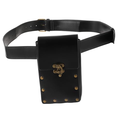 Healvian Vintage Bauchtasche Punk Stil Verstellbarer Gürtel Hüfttasche mit Ausreichender Kapazität für Handy Geldbörse Lippenstift Damen Herren Outdoor Freizeit und Party von Healvian