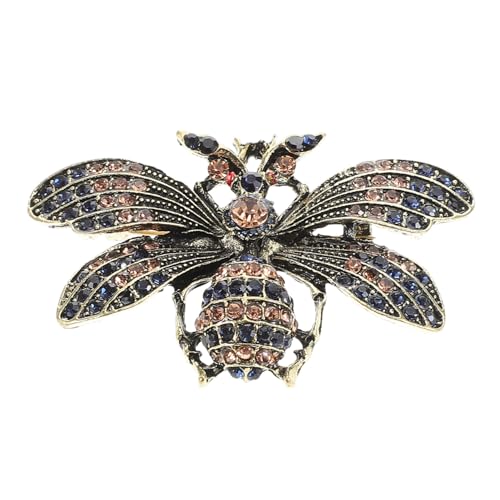 Healvian Vintage Bienen Brosche Pin Damen und Herren Strass Insekten Anstecknadel Klassischer Retro Stil Modisches Accessoire für Kleidung Hüte Schals Stilvolle Geschenkidee von Healvian