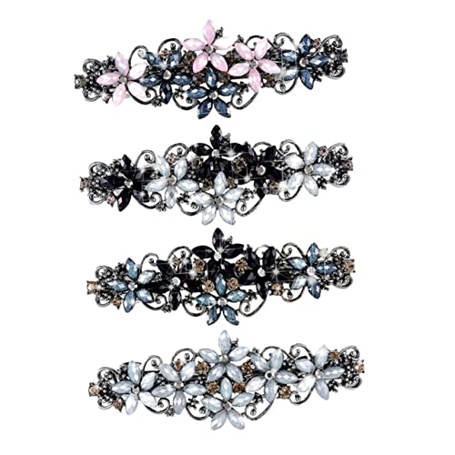 Healvian 4stücke Strass-haarschmuck Pferdeschwanzhalter-clip Seitliche Haarspangen Für Damen von Healvian