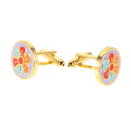 Healvian Vintage Blumen Manschettenknöpfe für Herren Langlebige Französische Hemd Accessoires mit Einzigartigem Muster Elegant für Business Hochzeiten und Formelle Anlässe von Healvian