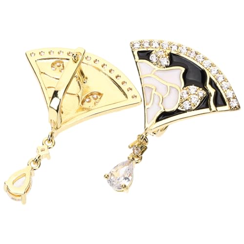 Healvian Vintage Blumen Ohrstecker Damen Handgefertigte Statement Ohrringe mit Fächer Design Kostüm Ohrringe für Frauen Langlebig und Vielseitig für Party und Alltag von Healvian