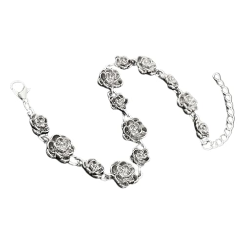Healvian Vintage Blumenarmband Damen Schmuck Legierung Distressed Finish Modisches Armband für Mädchen Stilvolles Handgelenkschmuck Accessoire von Healvian