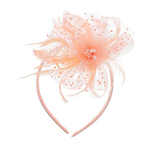 Healvian Vintage Braut Haarband mit Federn und Perlen Retro Haarschmuck mit Netzblume für Damen Leichtes Party Haaraccessoire für Hochzeit und Festliche Anlässe von Healvian