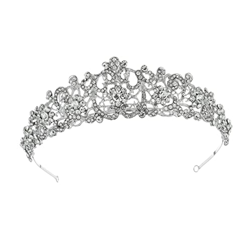 Healvian Vintage Braut Haarreif mit Funkelnden Strasssteinen Barocke Runde Tiara für Damen Hochzeit Leichtes Langlebiges Haarschmuck Accessoire für Braut und Festveranstaltungen von Healvian