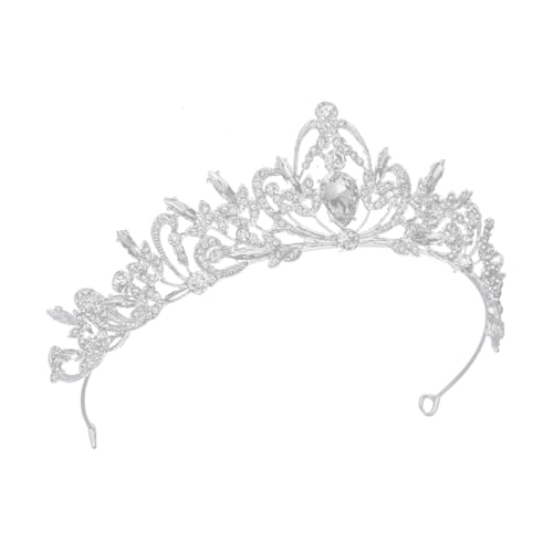 Healvian Vintage Braut Tiara Krone Silber Leichtes Langlebiges Hochzeits stirnband für Frauen Stilvolle Kopfbedeckung für Hochzeit Verlobung und Party von Healvian