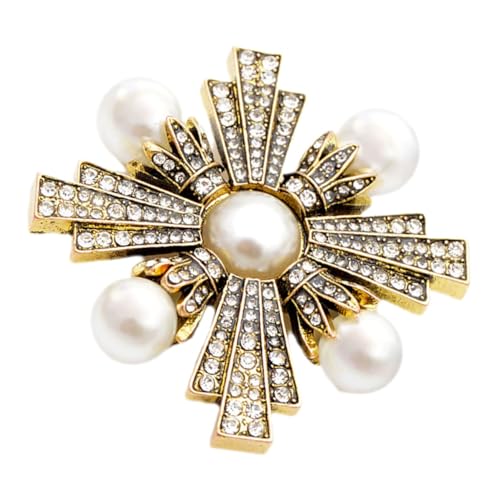 Healvian Vintage Brooch Kreuzform Damen Brosche Barock Stil Mode Kleidung Schmuck Pin Leicht Elegant Für Hochzeit Geburtstag von Healvian