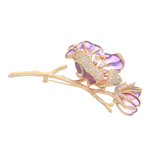 Healvian Vintage Chinesische Begonie Brosche Emaillierte Blumen Anstecknadel Leicht und Langlebig Hypoallergen für Mantel Pullover Anzug Vielseitiges Damenaccessoire in Violett von Healvian
