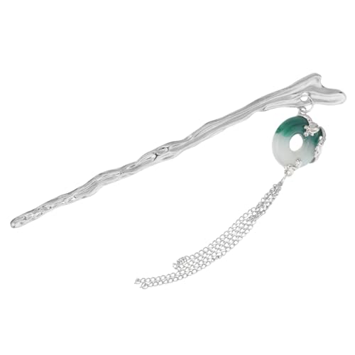 Healvian Vintage Chinesische Haarnadel mit Peace Buckle und Fließenden Tasseln Gradient-grün Drachenmuster Hanfu Haarschmuck für Damen und Mädchen Traditionelles Braut-accessoire von Healvian
