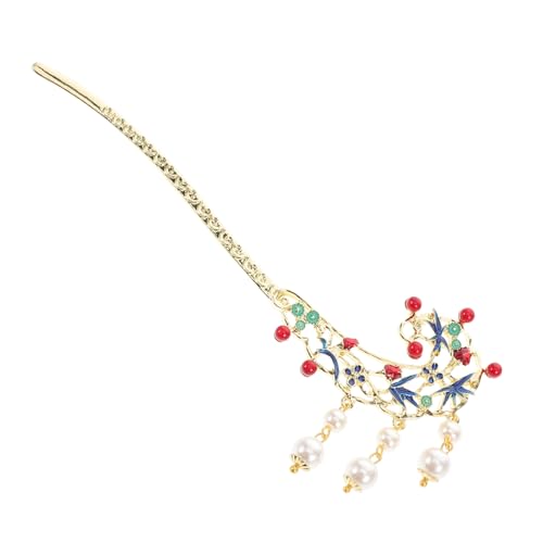 Healvian Vintage Chinesische Haarstäbchen mit Quasten und Perlen Leichter Step Shake Haarschmuck für Frauen Traditioneller Hanfu Kopfschmuck Dekorative Haarnadeln für Hochsteckfrisuren und von Healvian