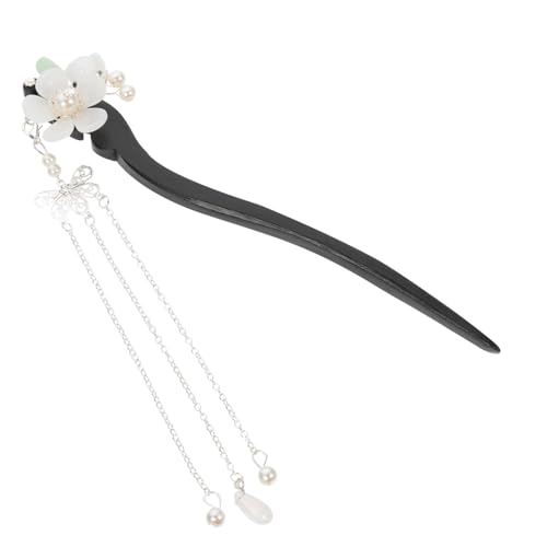 Healvian Vintage Chinesische Holz Haarnadel mit Dangle Haarstäbchen Handgefertigt Blumendesign Langlebig für Haarknoten Cosplay Partys Eleganter Haarschmuck für Damen von Healvian