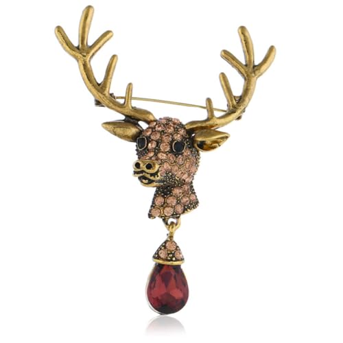 Healvian Vintage Deer Brooch Pin Retro Anstecknadel Glänzend Verschleißfest Glatter Saum Modisches Kleidung Accessoire Für Anzüge Strickjacken Kleider Geschenkidee von Healvian
