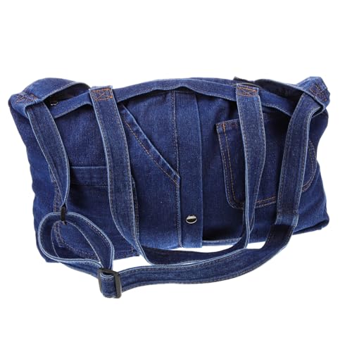 Healvian Vintage Denim Canvas Tote Bag Damen Große Kapazität Strapazierfähige Crossbody Umhängetasche Vielseitige Stofftasche für Alltag Shopping Reisen College Stilvolle Handtasche von Healvian
