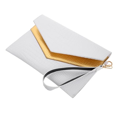 Healvian Vintage Envelope Clutch Damen Handtasche PU Material Leichtes Party Abendtasche Modisch Vielseitig für Freizeit und Beruf Weiß von Healvian