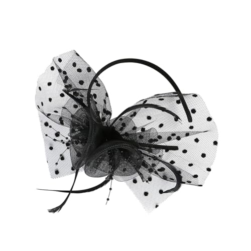 Healvian Vintage Fascinator Hut mit Schwarzem Spitzenblumen Design und Mesh Stirnband Stilvolle Party Kopfbedeckung für und Festliche Anlässe von Healvian