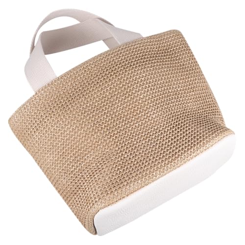 Healvian Vintage Geflochtene Damen Handtasche Beige Kreative Strandtasche mit Großem Stauraum Leichtes Reise und Alltagstäschen Sommerliche Umhängetasche für Mädchen und Frauen von Healvian