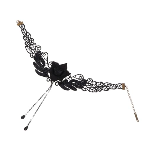 Healvian Vintage Gothic Spitze Choker mit Rosendekor Eleganter Vampir Kragen Hautfreundlich und Komfortabel Modisches Accessoire für Alltag Party und von Healvian