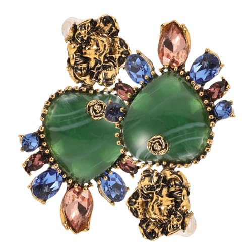 Healvian Herzohrringe Für Damen Dunkelgrüne Perlenohrringe Mit Schleife Baumelnde Vintage-ohrringe Mit Strasssteinen Grüne Ohrhänger Für Besondere Anlässe von Healvian