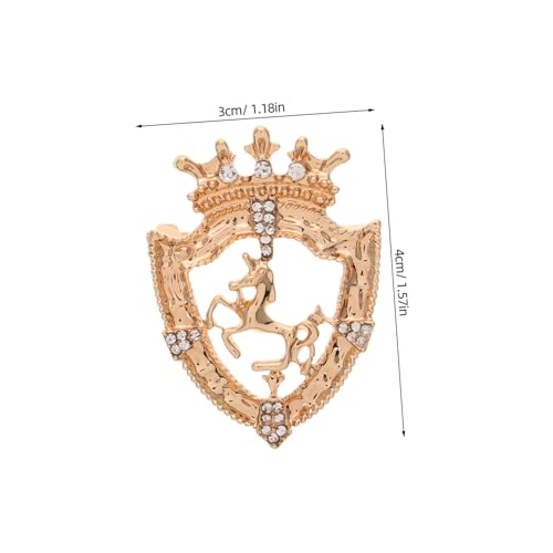 Healvian Vintage Herren Brosche Krone aus Zinklegierung Retro Pferde Wappen Anstecknadel Langlebige Schild Design Elegante Anzug Accessoires für Gastgeber und Oktoberfest Vielseitige von Healvian