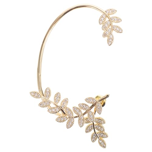 Healvian Vintage Kristall Manschetten Wickelohrring Nicht durchbohrt Strass Blatt Ohr cuff Lang Rechts Ohr Kletterer Boho Kristall Kletterohrring Statement Schmuck für Frauen von Healvian