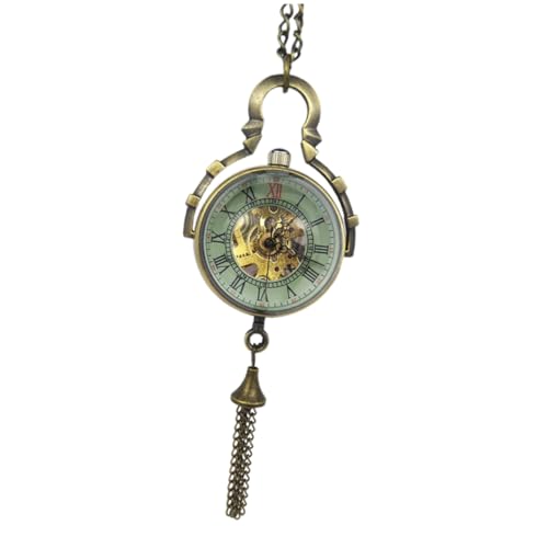 Healvian Vintage Mechanische Kettenuhr Halskette Leichte Handgefertigte Taschenuhr im Antiken Design für Damen und Herren für Berufe Armbanduhr von Healvian
